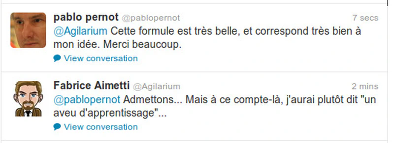 Aveu d'apprentissage